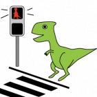 交通安全 横断歩道 信号機 恐竜 春